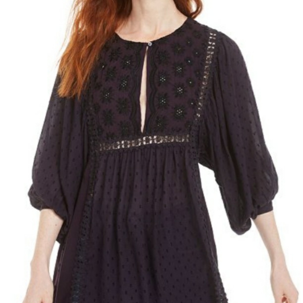 Free People Charlotte Tunic Jacquard Embroidered